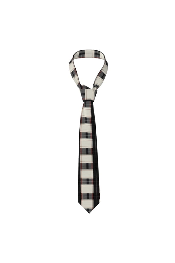 Men'S Tie 4.73.1in Is Not Easy To Deform And Fade Anti-Drift Button Design Is Easy To Take Care Of For Work Travel Daily Business White Buffalo Plaid Check Tartan Scotland_3