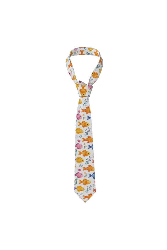 Men'S Tie 4.73.1in Is Not Easy To Deform And Fade Anti-Drift Button Design Is Easy To Take Care Of For Work Travel Daily Business Cute Fish