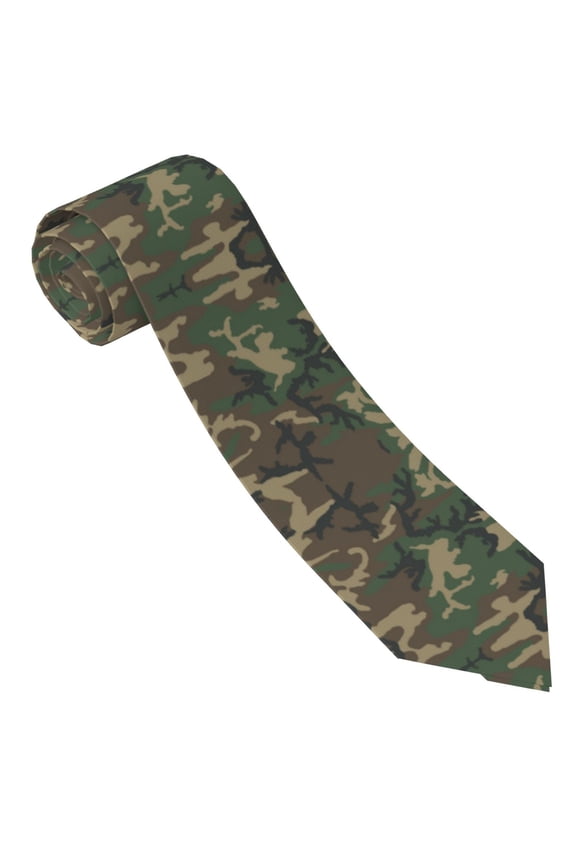 Men'S Tie Camouflage Pattern Print Polyester Necktie - One Size