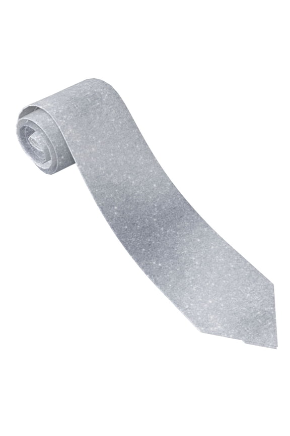 Men'S Tie Diamond Silver Pattern Print Polyester Necktie - One Size