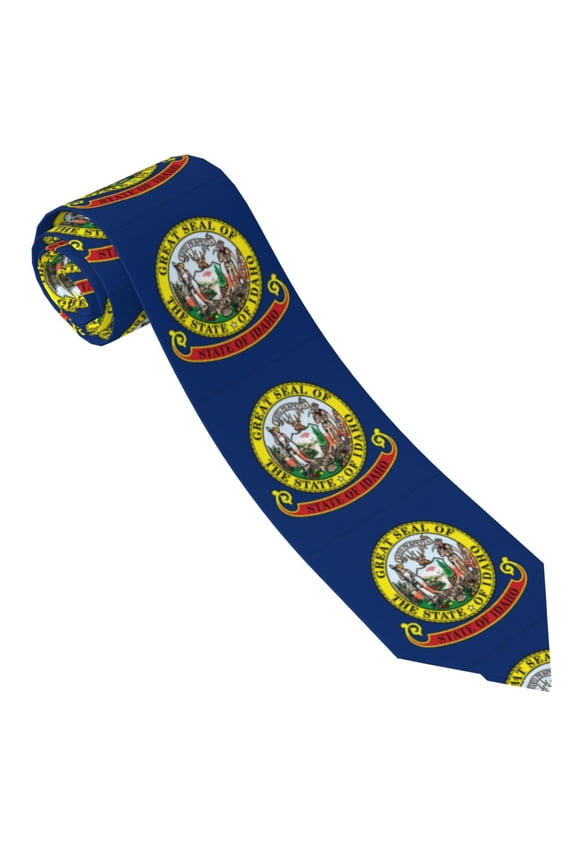 Men'S Tie Flag Of Idaho Print Polyester Necktie - One Size