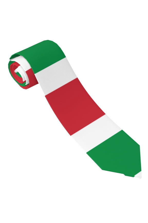 Men'S Tie Flag Of Italy Print Polyester Necktie - One Size