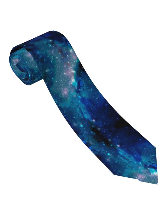 Men'S Tie Galaxy Nebula Space Print Polyester Necktie - One Size