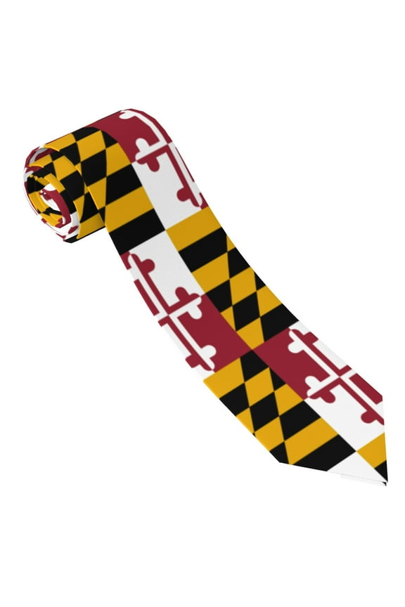 Men'S Tie Maryland Flag Print Polyester Necktie - One Size