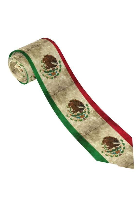 Men'S Tie Mexico-Mexican Print Polyester Necktie - One Size