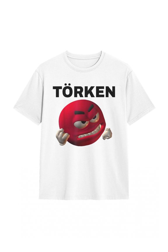 Men'S Torken Logo Short Sleeve T-Shirt | Red Brand Logo Print Round Neck Casual Tee, Machine Washable All-Season Comfortable Top for Birthdays & Casual Attire - Suitable for Spring Summer Fall