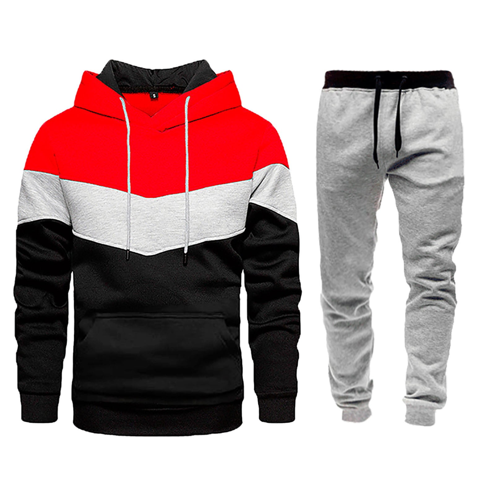 Men'S Tracksuit 2 Piece Hoodies Jogging Sweatpants Tracksuit Set
