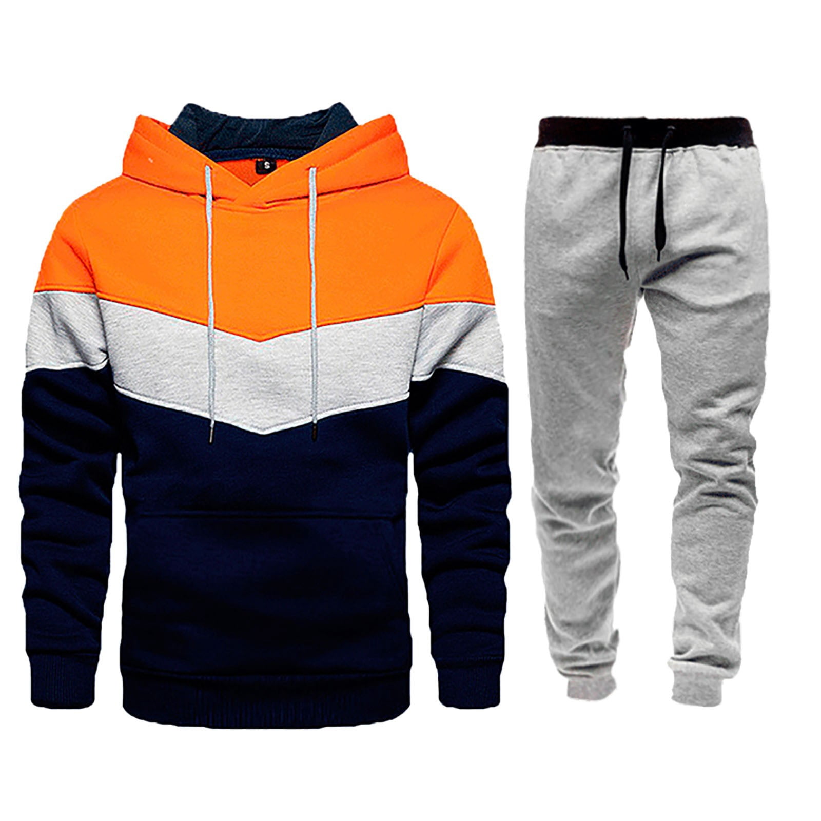 【上下セット】TWM TECH SWEAT PARKA & LONG PANTS Men'S Tracksuit 2 Piece Hoodies Jogging Sweatpants Tracksuit Set