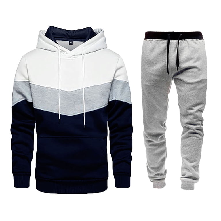 Men'S Tracksuit 2 Piece Hoodies Jogging Sweatpants Tracksuit Set
