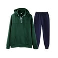 thumbnail image 1 of Men'S Tracksuit Athletic Sweatshirts Casual Oversize Pullover Solid Color Drawstring Trouser Long Sleeve Hooded Set Basic Daily Essentials Running Jogging Workout, 1 of 2