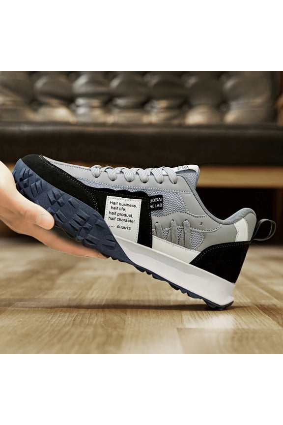 Men'S Trendy Versatile Thick-Soled Sports Shoes,Lightweight Non-Slip Soft-Soled Work Shoes  Casual Height-Increasing Dad Shoes, Stylish Black Casual Shoes for Students,