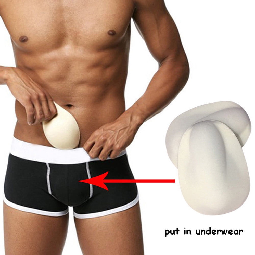 Men'S Triangle Pocket Enhanced Pad 3D Padded Underwear Sexy Sponge Cup 