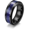 Men'S Tungsten Carbide Wedding Ring 8Mm Black Titanium Steel Forever