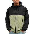 thumbnail image 1 of Men'S UPF 50+ Sun Protection Color Block Hooded Jacket Full Zip Quick Dry Lightweight Windbreaker For Outdoor Adventures And Summer Casual Wear,Green,L, 1 of 5