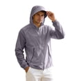 thumbnail image 1 of Men'S UPF 50+ Sun Protection Hooded Jacket With Full Zip Closure Extended Brim Lightweight Breathable Windbreaker For Hiking Camping And Summer Outdoor Activities Jackets,Light Purple,L, 1 of 7