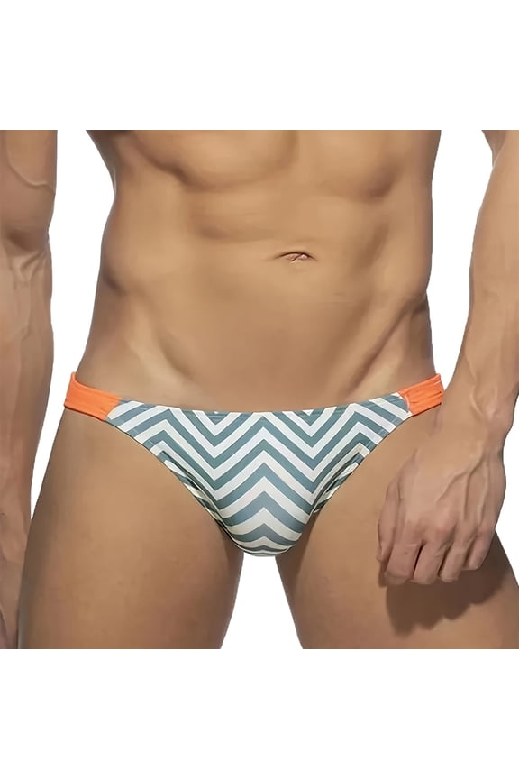 Men'S Underwear Fashion Triangle Striped Panties for Men,Blue,L