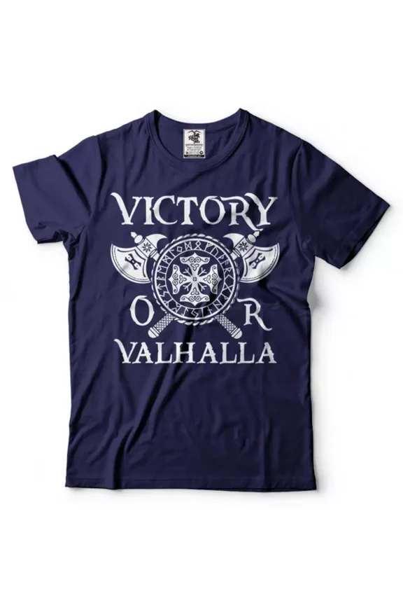 Men'S Victory Or Valhalla Tee Shirt Warrior Norse Mythology Viking Tee Shirt Unisex S-5XL Hot Trending Shirt, Vintage Birthday Gift