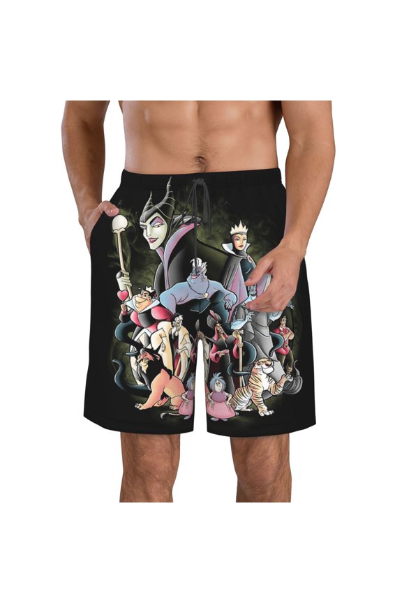 Men'S Vill-Ain Bad Witche Swim Trunks Quick Dry Bathing Suits Holiday Beach Short Casual Board Shorts