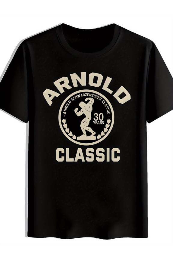 Men'S Vintage Arnold Schwarzenegger 30th Anniversary Retro Bodybuilder T-Shirt - Lightweight Breathable Gym Tee with Classic Pumpkins & Bicep Flex Graphic, Loose Fit Crew Neck for Fitness Enthusiasts