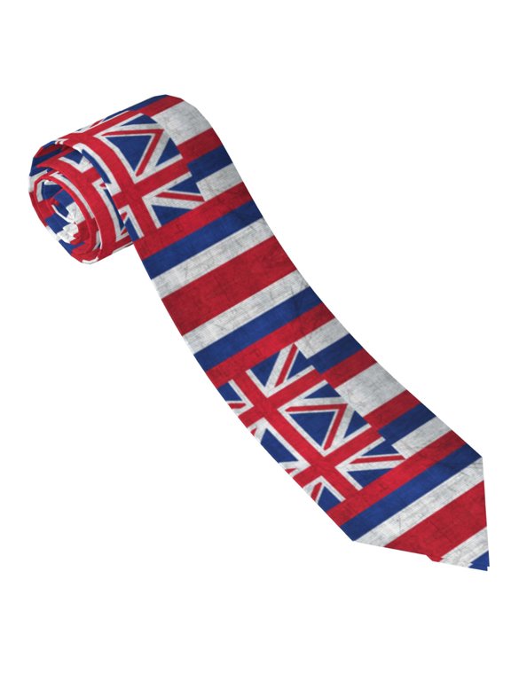 Men'S Vintage Hawaiian Flag Fashion Business Wedding Neckties Ties