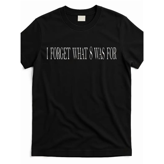 Men'S Vintage-Inspired "I Forget What 8 Was for" Cotton T-Shirt - Casual Short Sleeve, Crew Neck, 220G, Black with White Text, Perfect for Summer