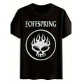 thumbnail image 1 of Men'S Vintage Rock Band Graphic T-Shirt - Black Short Sleeve Crew Neck, OFFSPRING Skull & Flame Design, Breathable Polyester, Machine Washable, Perfect for Concerts, Festivals, Beach & Gift Summer, 1 of 5