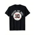 thumbnail image 1 of Men'S Vintage "That'S My Boy" Baseball T-Shirt - Retro 10 Number Design with Baseball Graphic, Black & Red Casual Short Sleeve Round Neck Tee for Sports Fans, All-Season, 1 of 7