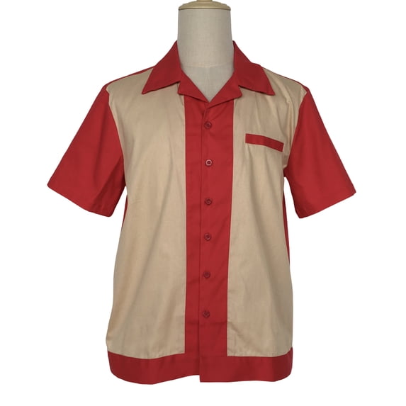 Men'S Vintage Two-tone Twill Cotton Work Shirts
