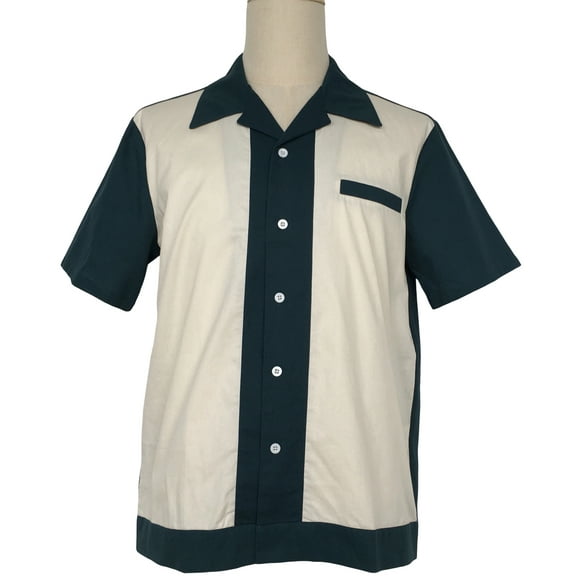 Men'S Vintage Two-tone Twill Cotton Work Shirts