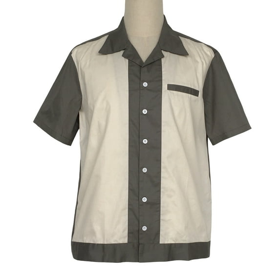 Men'S Vintage Two-tone Twill Cotton Work Shirts
