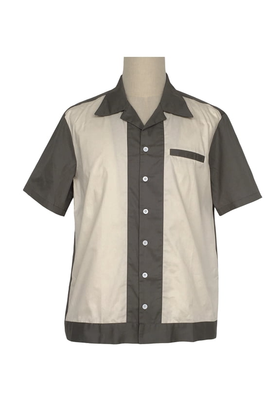 Men'S Vintage Two-tone Twill Cotton Work Shirts