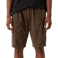 thumbnail image 1 of Men'S Vintage Wash Cotton Cargo Shorts Loose Fit Drawstring Waist Utility Shorts With Functional Pockets For Outdoor Hiking And Daily Activities Shorts,Coffee,XL, 1 of 4