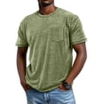 thumbnail image 1 of Men'S Vintage Washed Crew Neck Short Sleeve T Shirt With Chest Pocket Casual Tops For Summer Daily Wear And Streetwear,Light Green,XXXL, 1 of 6