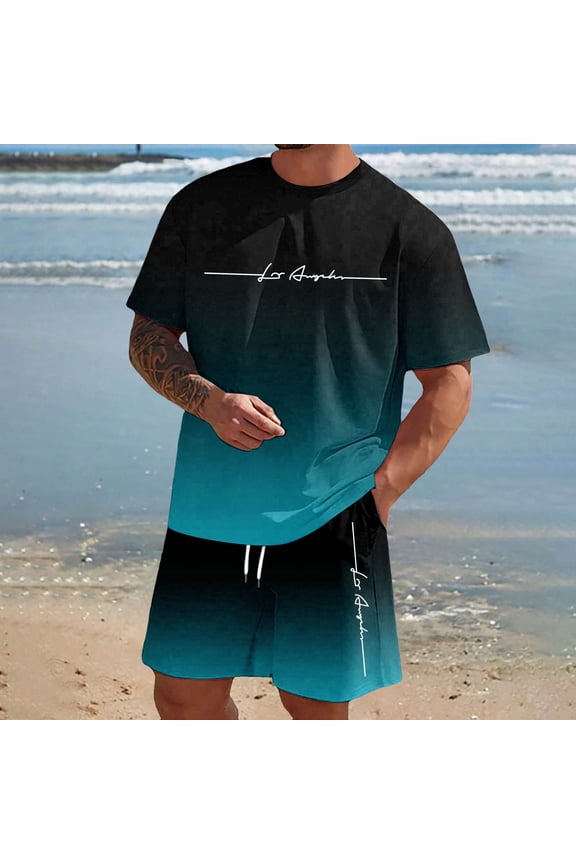 Men'S Waffle Shirt and Shorts 2 Piece Set, Short Sleeve Button Shirt and Drawstring Shorts Athletic Running Gym Outfits (Dark Blue_04 ,XL)