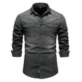 thumbnail image 1 of Men'S Washed Classic Stripe Jeans Denim Shirt Long Sleeve Shirt Mens Designer Clothes, 1 of 3