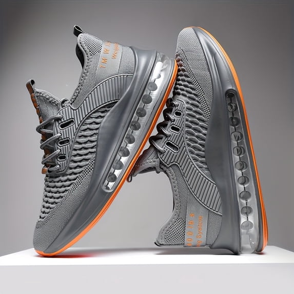 Men'S White Sneakers with Air Cushioning, Shock-Absorbing, Suitable for Sports, Walking, And Casual Wear, Trendy And Fashionable Everyday Shoes