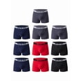 thumbnail image 1 of Men'S Wide Waistband Letter Print Solid Underwear Trunks 10 Pack Mixed Colors XL, 1 of 7