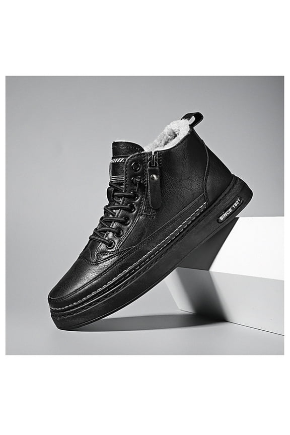 Men'S Winter Fleece-Lined Thermal Riding Boots - Heavy-Duty EVA & PVC Lining, Slip-Resistant Rubber Sole, High-Top Ankle Support, Lace-Up Closure, Warm Insulated Shoes for Horseback Riding