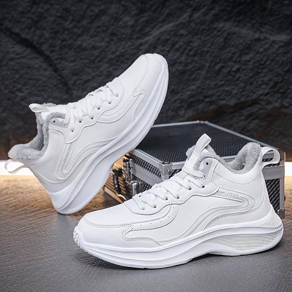 Men'S Winter Low-Top Thermal Insulated Hiking Shoes - Thick Cushioned Sole, Lace-Up Closure, / - All-Season Outdoor, Gym