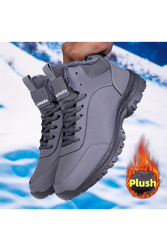 Men'S Winter Snow Boots - Non-Slip Traction Tread, Warm Insulated Hiking Shoes with Cushioned EVA Sole - All-Season Outdoor Boots for Skiing, Camping, Trekking, Snow Boot