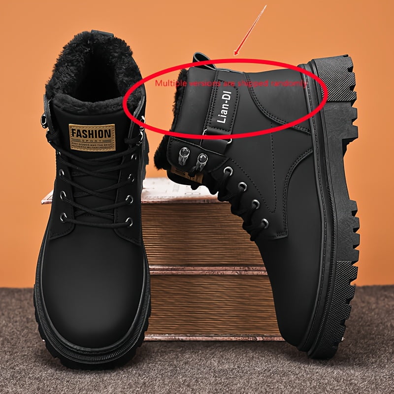 Men'S Winter Snow Boots - Slip-Resistant Traction, Lace-Up Ankle ...