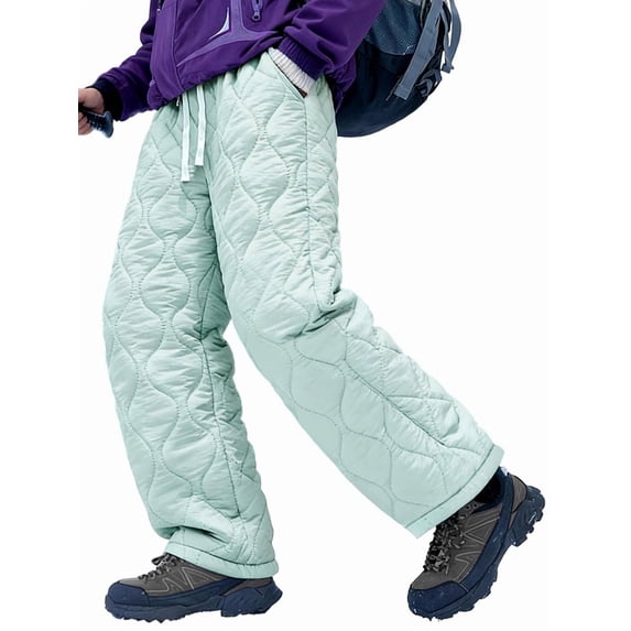 Men'S Winter Thickened Snow-Proof Straight-Leg Pants, Windproof and Water Warm Casual Pants Outdoor Skiing Blue XXL