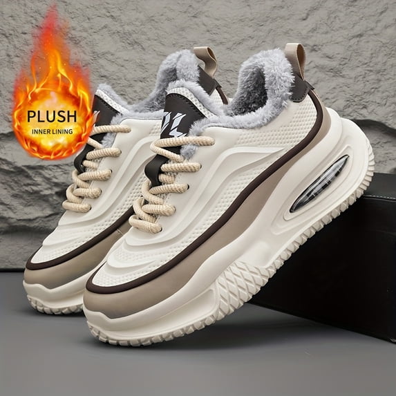 Men'S Winter Warmth Thermal Insulated Sneakers - Low-Top Lace-Up Outdoor Shoes with Cushioned PVC Sole, Red Colorway - All-Season Hiking, Gym, Casual Wear - Lightweight & Durable Design