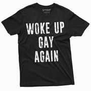 Men'S Woke Up Gay Again Funny Lgbtq Pride Month T-Shirt Equality Humor Tee