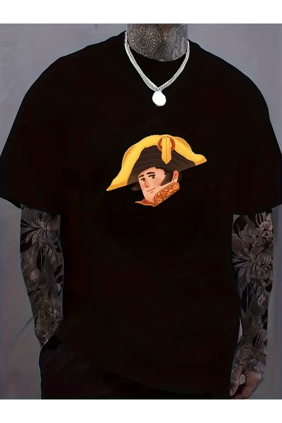 Men'S & Women'S Casual Summer T-Shirt with Pirate Captain Graphic - Black Crew Neck, Short Sleeve, Lightweight Polyester Blend, Perfect for Daily Wear & Travel, Travel Clothing | Pirate Theme Tee