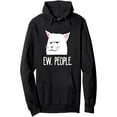 thumbnail image 1 of Men'S & Women'S Funny for cat Hoodie with White for cat Face & Pink Ears Print, EW PEOPLE Graphic - 250g 50% Polyester Pullover Sweatshirt, Unisex Casual Loose Fit Hooded Sweater for Cat Lovers, All-, 1 of 6