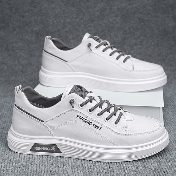 Men'S & Women'S White Low-Top Canvas Sneakers - Minimalist Round-Toe Casual Shoes with Arch Support, Cushioned Rubber Sole & Breathable Fabric - All-Season Versatile for Casual Attire, Hiking, School