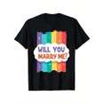 thumbnail image 1 of Men'S & Women'S Will You Marry Me? Rainbow Wedding Proposal T-Shirt - Heavyweight 180gsm Tee with Rainbow Wedding Colors (Pink, Blue, Green, Yellow, Orange, 1 of 7