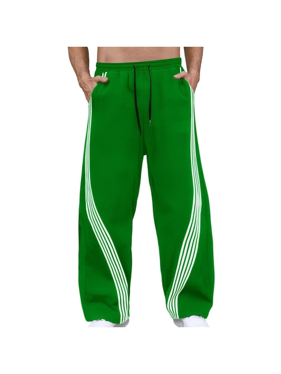 Men'S Y2K Baggy Drawstring Striped Sweatpants, Wide Leg Track Pants With Pockets,3XL