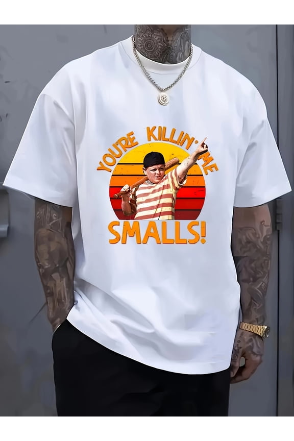 Men'S "You're Killing Me Smalls" Graphic Tee - Casual Crew Neck, Short Sleeve, Lightweight Polyester Blend, Perfect for Spring & Summer, Everyday Tshirt | Bold Print Tee | Comfortable Fit